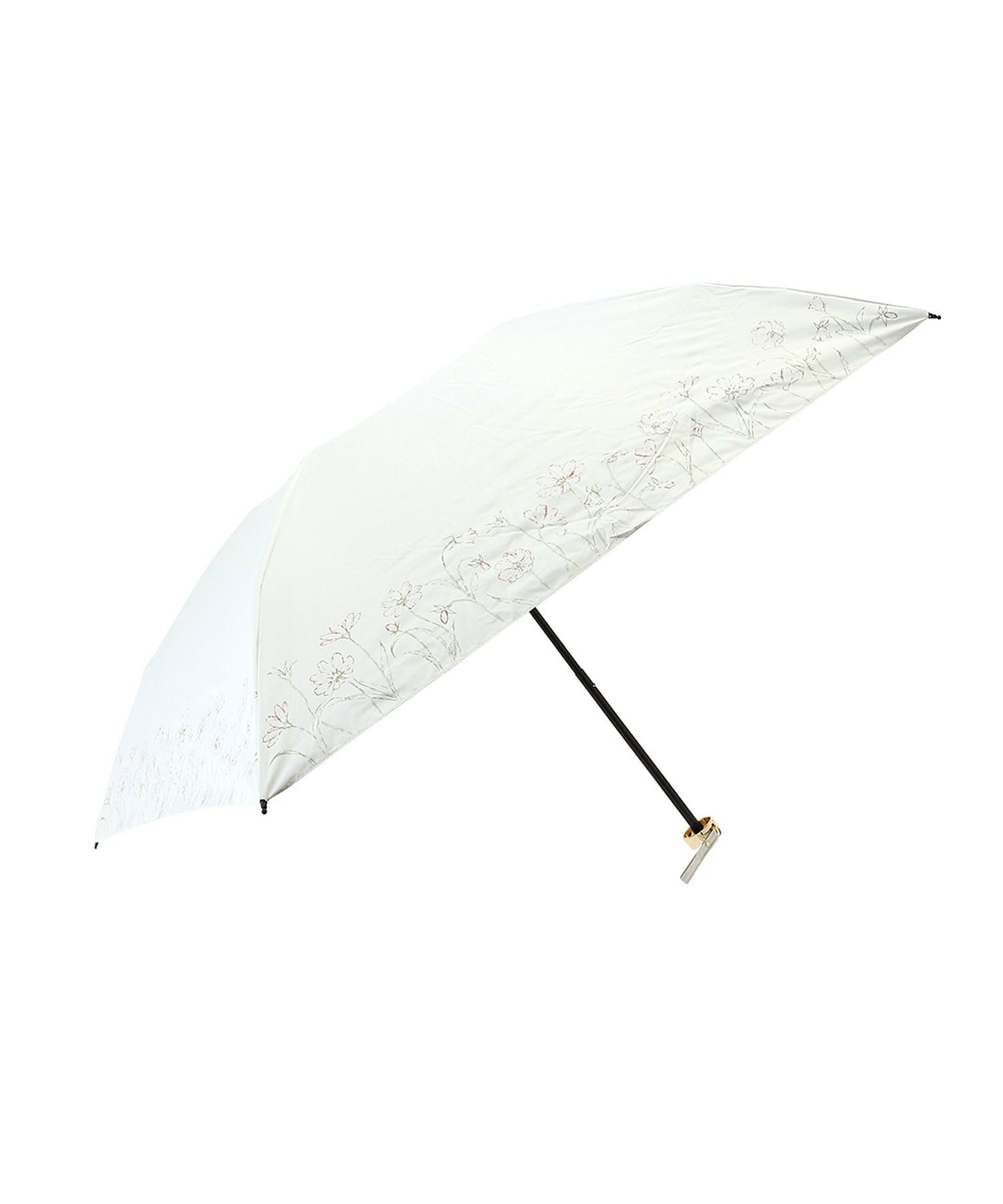 (L)カシュネ cache nez / 軽量スライヴフラワープリントカーボン折りたたみ日傘 晴雨兼用 折りたたみ傘  レイン